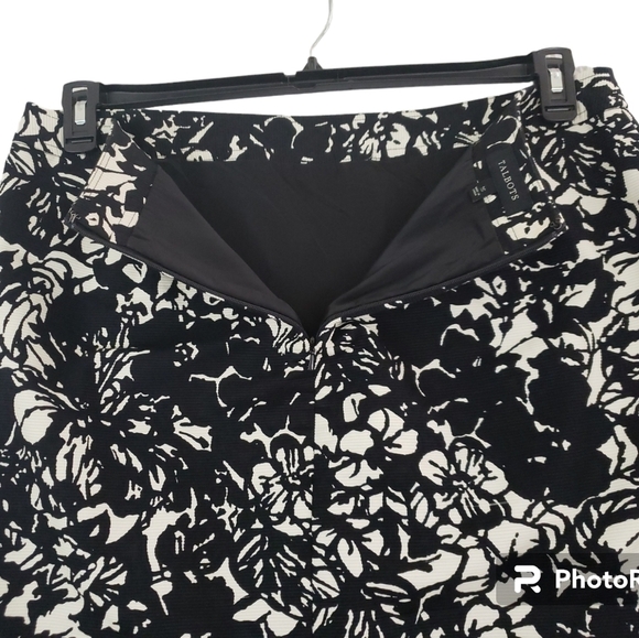 Talbots~Woman Size 16~Black/White A-Line Cotton Pensil Skirt Lined. - Picture 8 of 8